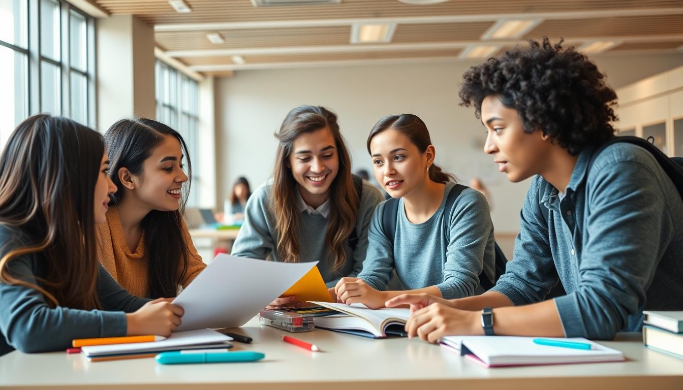 Students working in research laboratory
